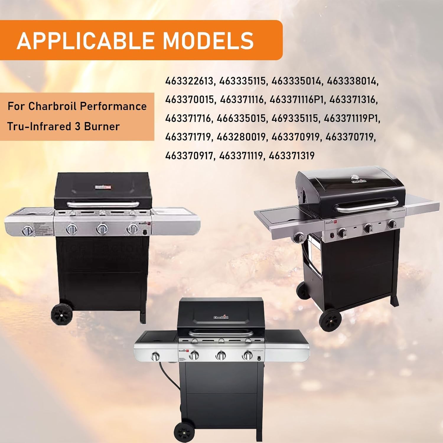 Hisencn Grill Grates for Charbroil For TRU-Infrared 3 Burner 