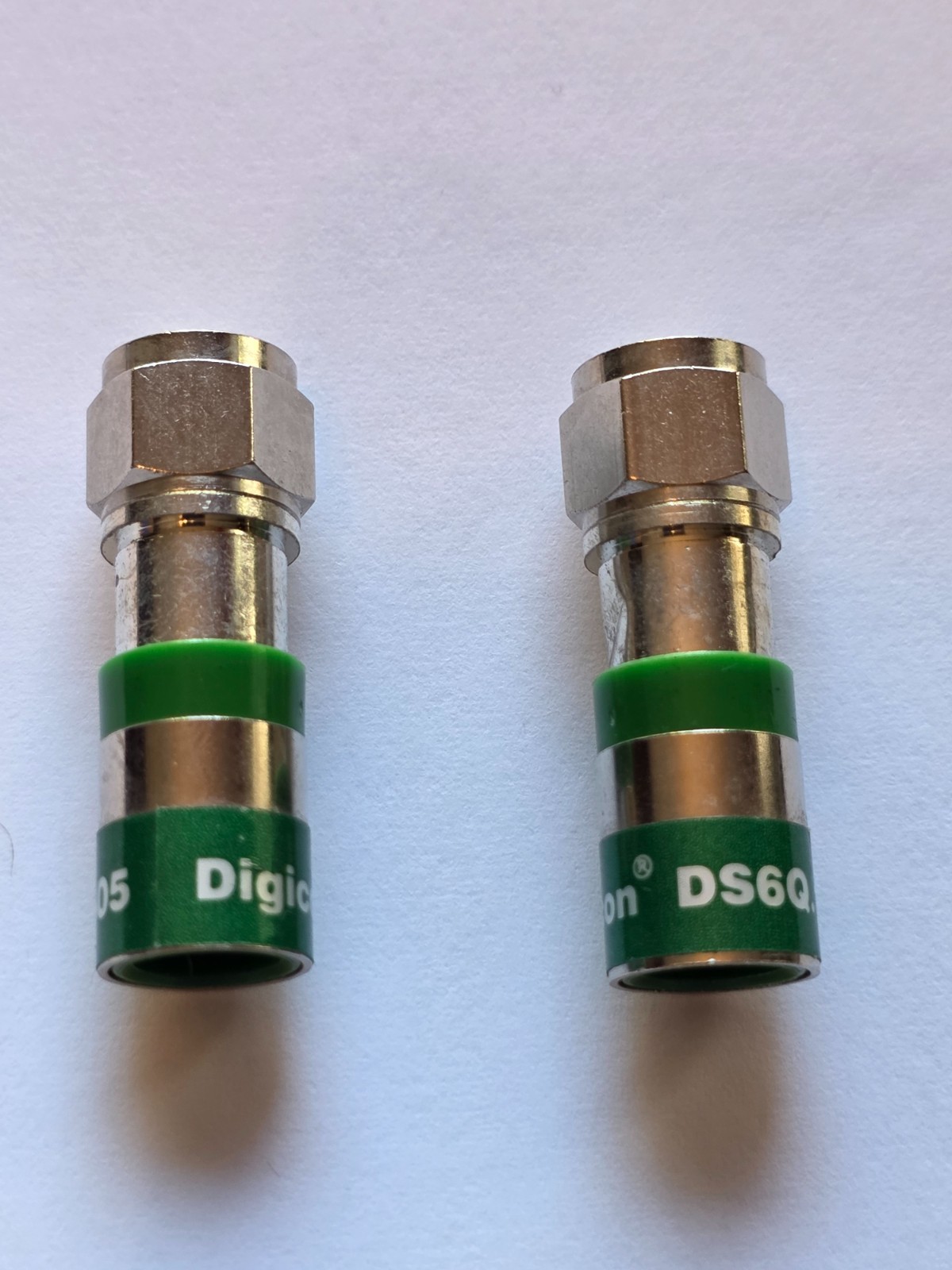 (2) DIGICON DS6Q.10-05 GREEN Universal Anti-Corrosion Coaxial Compress Connector