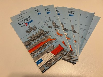 Vintage Amtrak West Coast Schedules Timetables Rail Maps Brochure 70s Lot Of 10