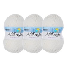 Cotton Yarn,Soft Knitting Yarn -3 Skeins/3 218yards/3 3.53oz/Cream