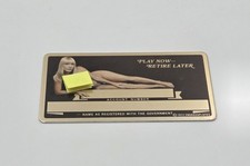 Vintage Risque Novelty Woman Engravable Metal Gold Tone Card 1972 Engravaplates