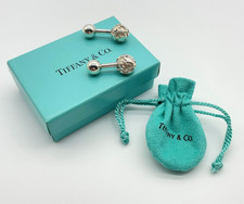 Auth Tiffany & Co. Globe Barbell Silver 925 Cufflinks W/Box/Dustbag SK120546