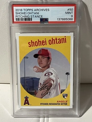 2018 Topps Archives 1959 Design Shohei Ohtani #50 Pitching Pose (RC) PSA 9