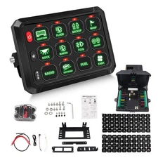 12 Gang RGB Switch Panel LED Light Bar Control Electronic Relay System 12V/24V