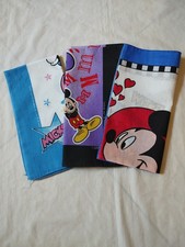 3 Disney Bandana Scarves Mickey  Minnie 50/50 Crafts/Sewing/Quilting Brand NEW