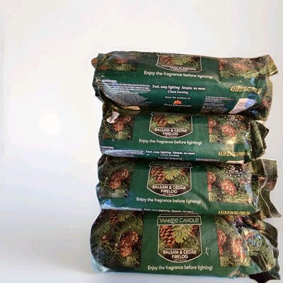 4 Yankee Candle Balsam And Cedar Scented Fire Log Pine Mountain Fireplace