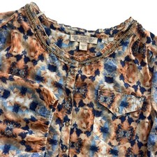 Nine West Vintage America Collection Women’s PL Brown Boho Beaded Maureen Blouse