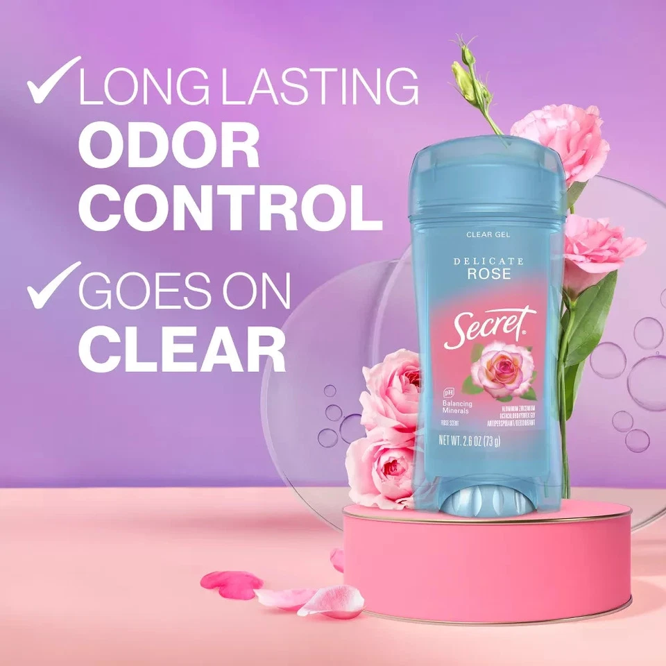 Secret Delicate Rose 72HR Clear Gel Antiperspirant/Deodorant 2.6oz - Image 2 of 4