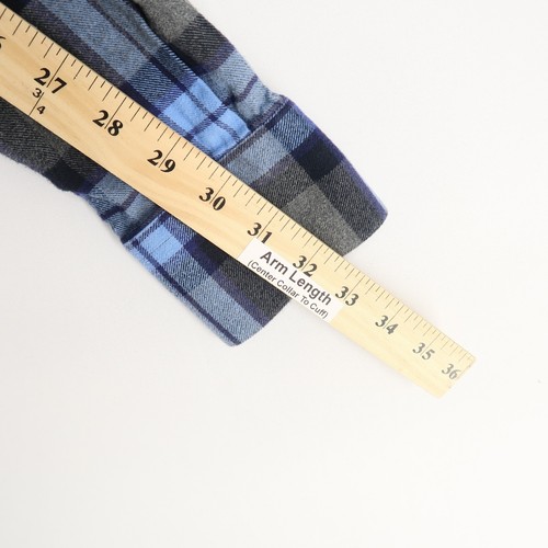 Hammer Made Flannel Shirt Mens M Blue Plaid Canclini Italian Fabric Limited Ed - Imagen 8 de 10