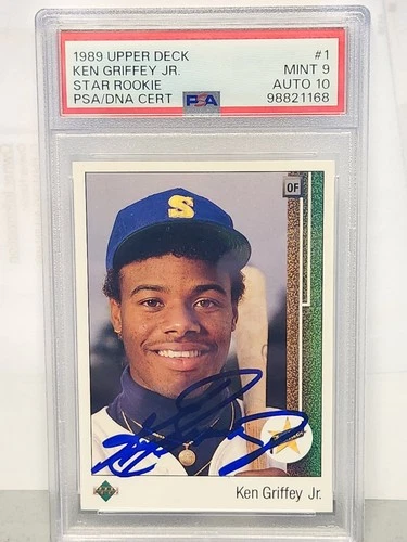 1989 Upper Deck Ken Griffey JR. #1 Star Rookie PSA 9 Auto 10