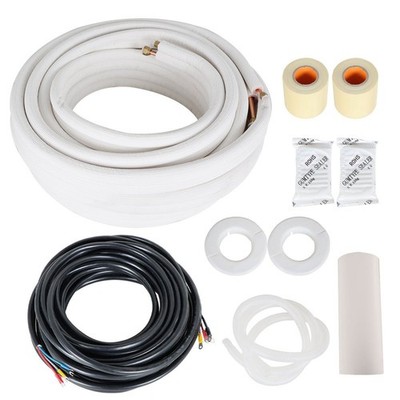50 ft Mini Split Line Set 1/4'' 3/8'' Install Kit For Mini Split Heat Pump Systems
