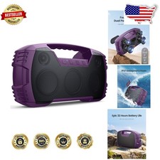 Powerful 40W Outdoor Bluetooth Speaker - 32H Playtime, Stereo Sound, Waterpro...