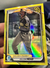Dillon Head 2024 Bowman Chrome Prospects Yellow Refractor 17/75 #BCP-109 Padres