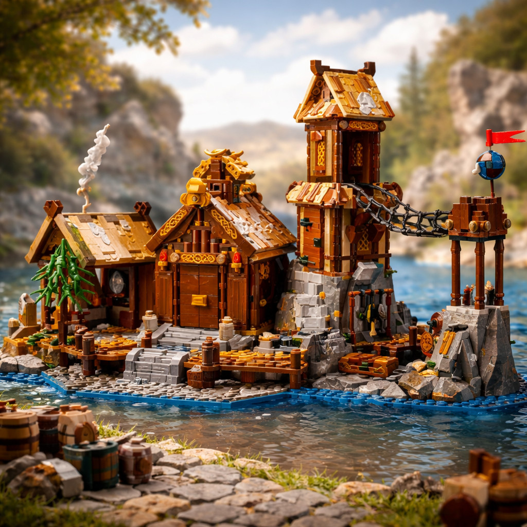 Set Villaggio Vichingo MOC 1556 Pezzi | Mattoncini Idea 21343