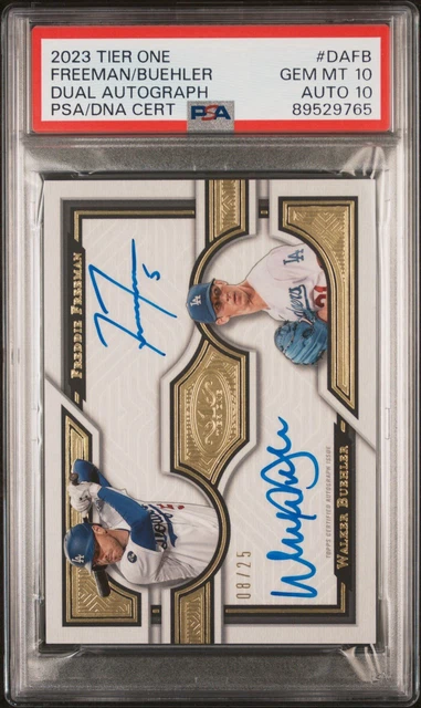 Freddie Freeman Walker Buehler 2023 Topps Tier One Dual Auto /25 PSA 10🔥 Pop 2