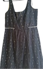 TAHARI  Women’s Sleeveless black Eyelet cotton dress sx6