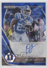 2021 Panini Prizm Draft Picks Blue Ice 32/75 Deon Jackson #DPA-DJA Auto 9r9