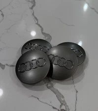 4X Set Audi 69MM Fully Grey Wheel Rim Center Hub Caps Replacement 8D0601170 OEM