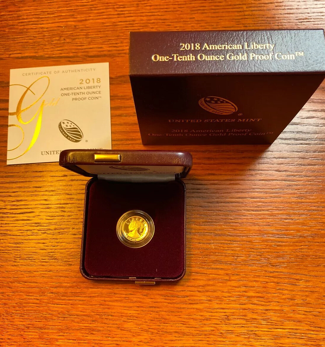 American Liberty 2018 One Tenth Ounce Gold Proof Coin 18XF | eBay