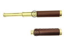 Solid Marine Brass Telescope Binoculars 12-inch Brown Best Gift 30X Lens