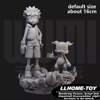 Anime Character Boy Dragon Monster Stand Resin 3D Print GK Figure DIY Model