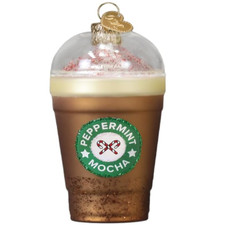 Old World Christmas 32698 Blown Glass Hanging Ornament, Peppermint Mocha