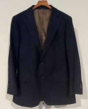 Men Suitsupply Blazer Blue Solid Pure Wool 110s Single Breasted Size EU54 / US44