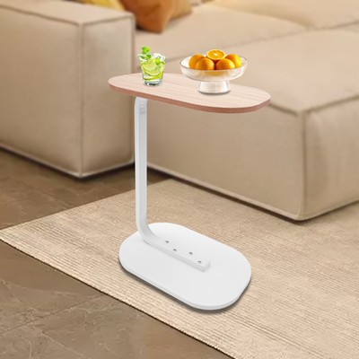 C-förmiger Beistelltisch kleiner Couchtisch Beistelltisch Colore tronco Bianco