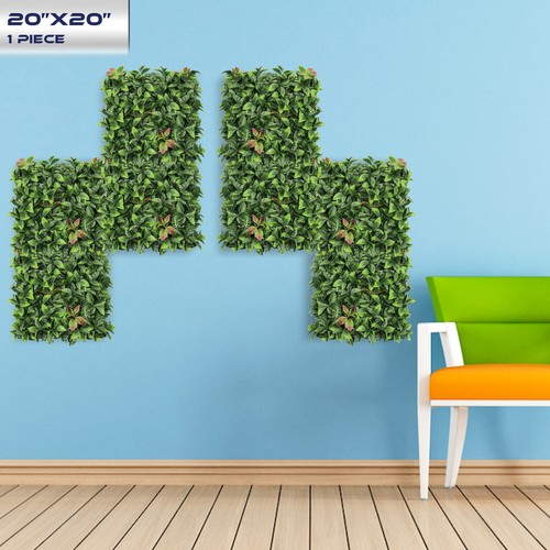 20"x20" Artificial Faux Photinia Leaf Privacy Fence Screen Decor Panels Hedge - Picture 8 of 37