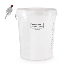 25 Litre Home Brewing Plastic Fermenter Bucket with Lid, Grommet & Airlock