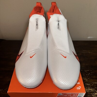Nike Vapor Edge Pro 360 White Orange Football Cleats (AO8277  display picture 2