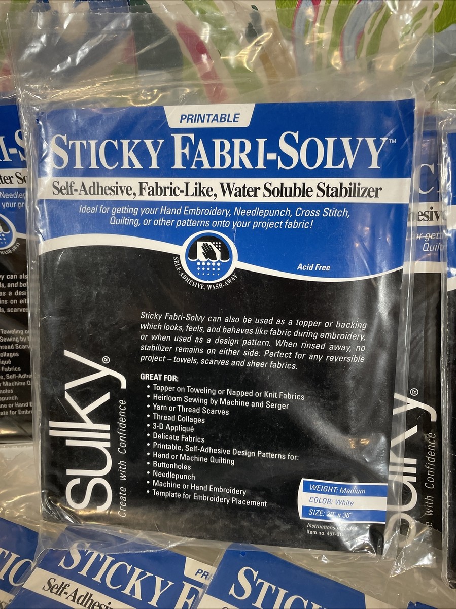LOT OF 15 PACKS Sulky Sticky Fabri-Solvy Water Soluble Stabilizer 20"  X 36" NEW | eBay