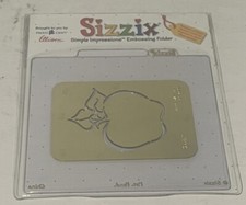 Sizzix Embossing Folder New In Package Ellison Apple w/Leaves