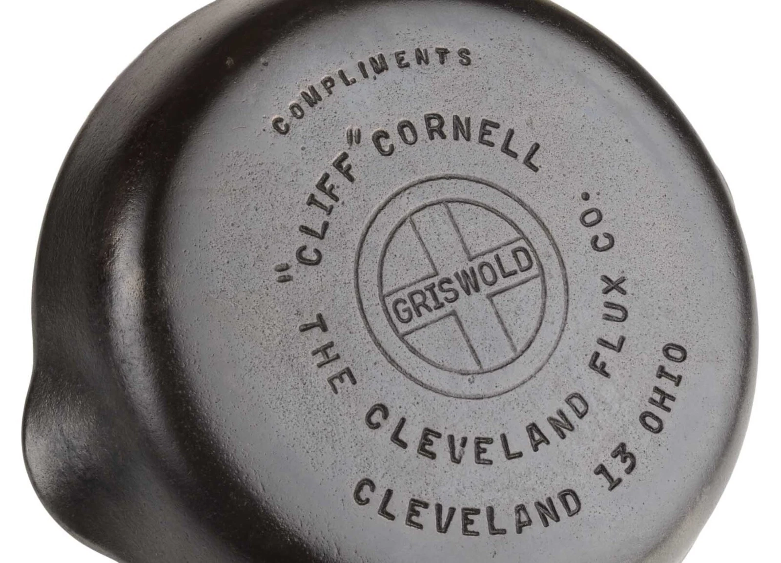 Vintage Griswold "Cliff" Cornwell No 3 Cast Iron Skillet Restored Condition