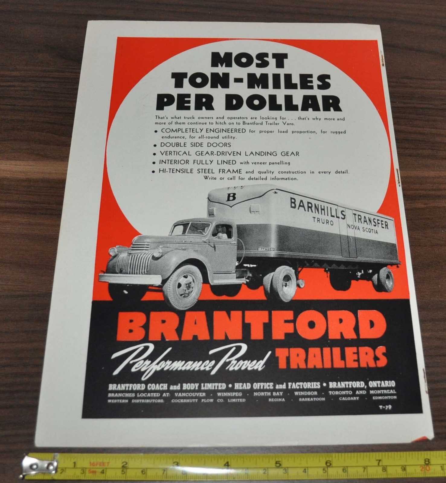 1947 Brantford Trailer Truck Ad GMC Mountain Roads Bus Western Flyer