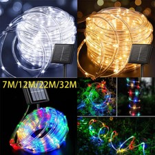 Outdoor Solar LED Powered Fairy String Rope Lights For Garden Patio Decoration