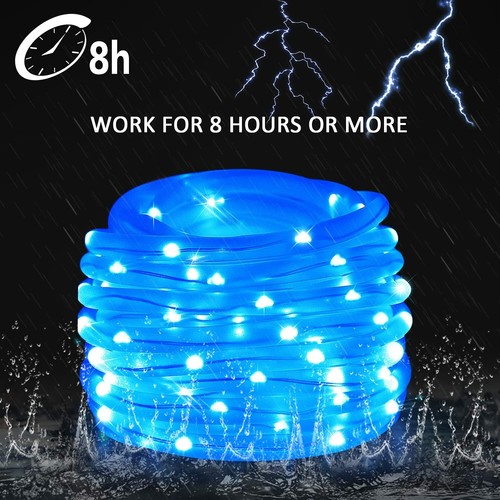 Solar LED Tube String Lights Outdoor Waterproof Garden Decor for Garden Party - Picture 9 of 34