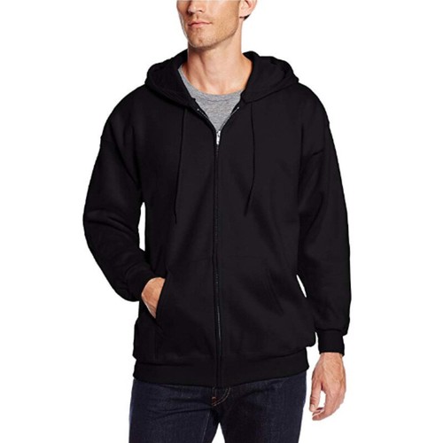 Men's Zipper Sweatshirt Athletic Unisex Solid Full Zip Up Hoodie Classic Hooded - Picture 8 of 21