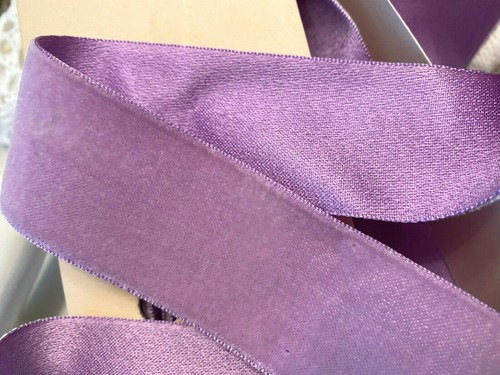 vintage velvet 1.5" rayon satin back ribbon trim 1yd made in France - Picture 2 of 4