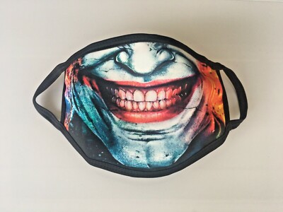 Joker 3D Printed Face Mask/Cover  USA SELLER Get Yours NOW. Free Returns