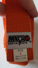 Martial Arts Karate Orange Belt Taekwondo Size 2 Solid Preowned