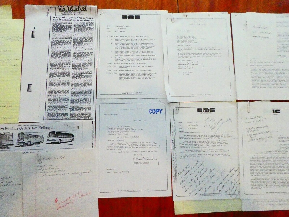 DeLorean Docs Related to TRANSBUS (aka the DMC-80) From Historical DMC Records