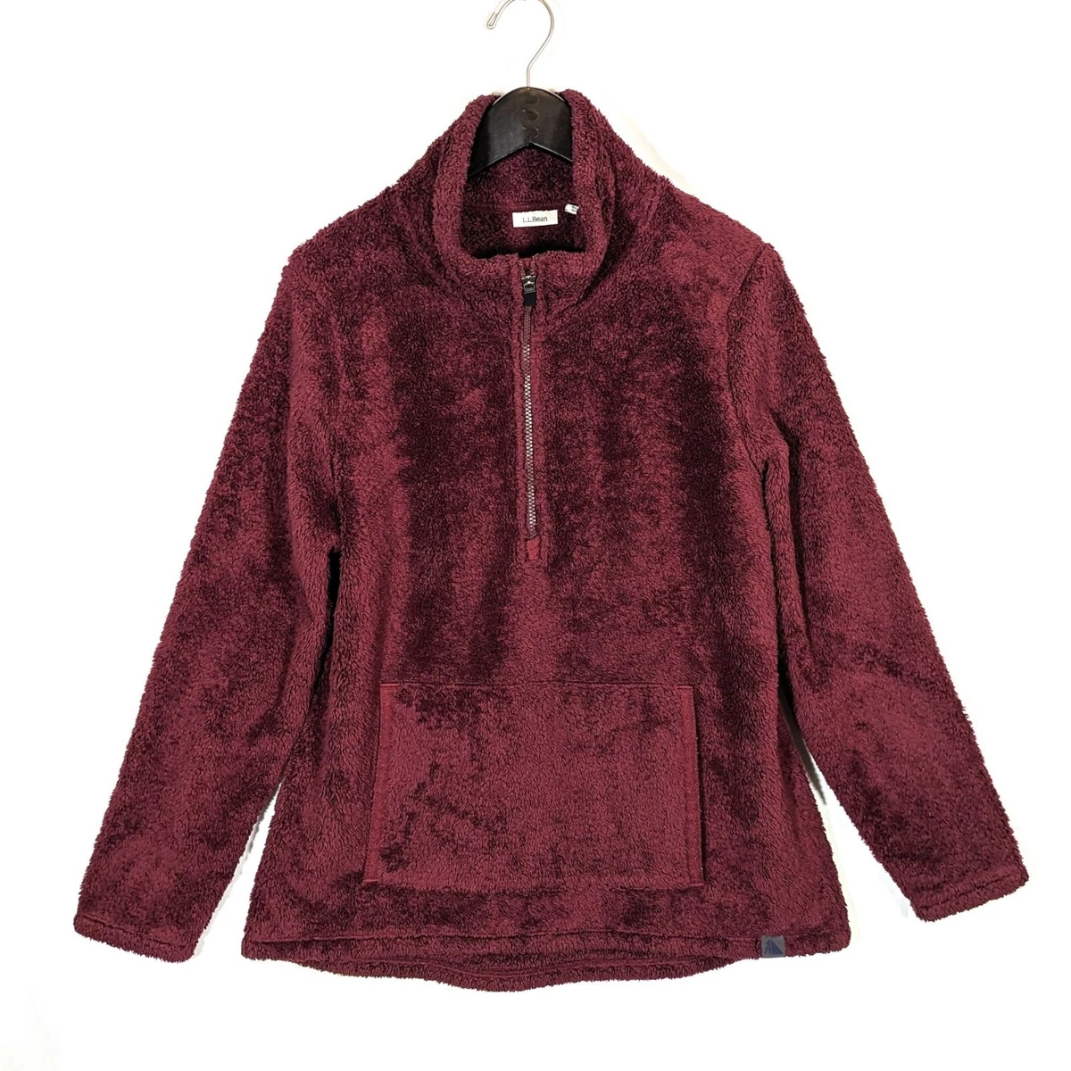 LL Bean Winter Loft Funnel Neck Pullover Fleece in Burgundy Size
