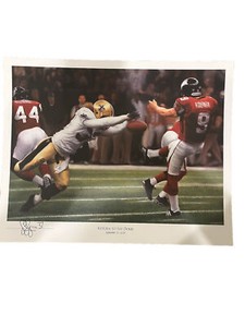 Steve Gleason Return To The Dome Lithograph by Michael Hunt.