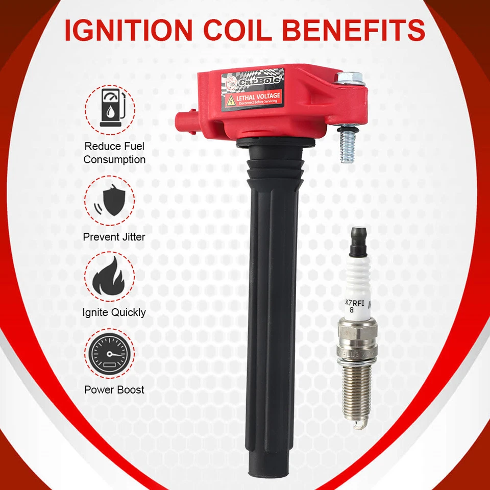 Juego de 6 bujías de iridio y paquete de bobinas de encendido para Chrysler Dodge Jeep Ram Foto 3 de 4