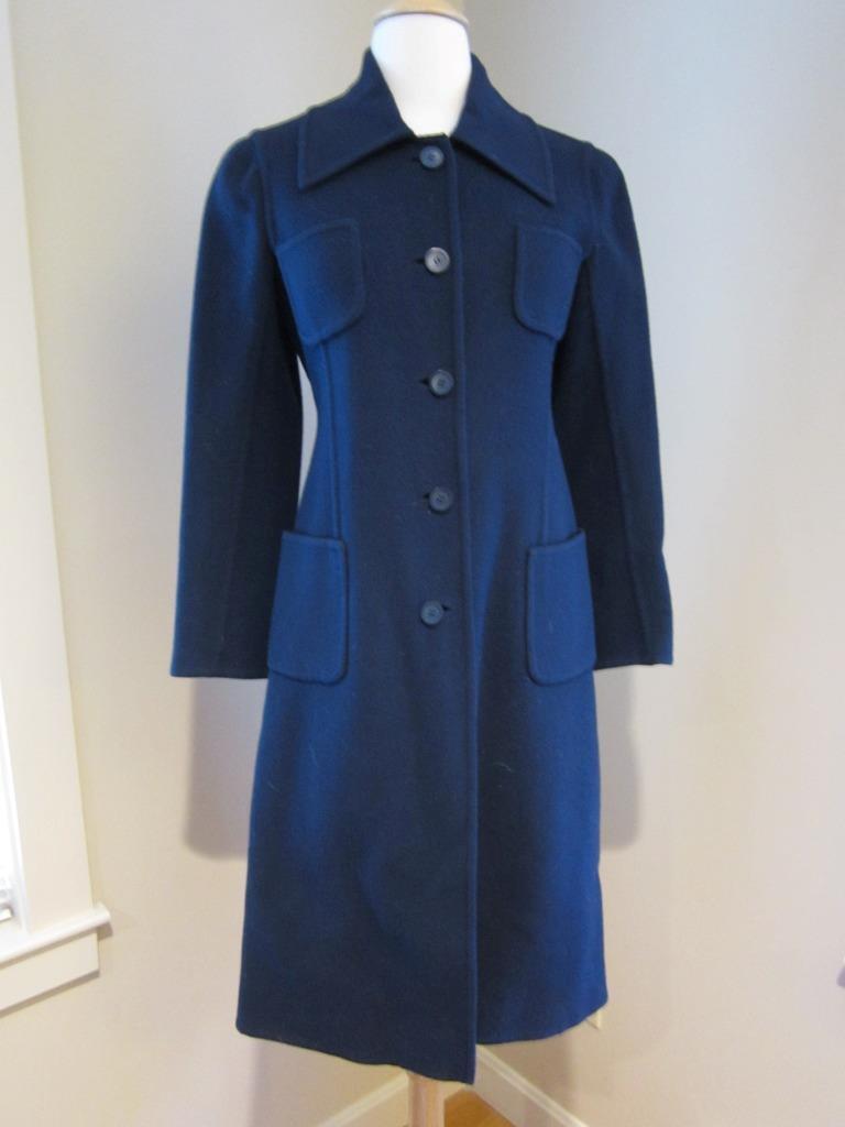 VTG 1970s VALENTINO BOUTIQUE Navy Blue Wool Butto… - image 1