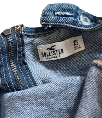 navy blue dress for baby girl Hollister strappy button front mini dress in blue stripe main image 0