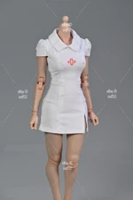 1/6 Female Cosplay White Nurse Jumpsuit Skirt Clothes Fit 12'' PH Figure Body