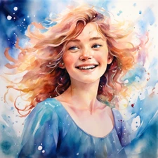 Digital painting of Art In Heart , The blue beauty, AI Art, Art In Heart