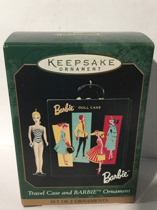 Hallmark Keepsake Ornament Barbie  Travel Case and Barbie Ornament 1999